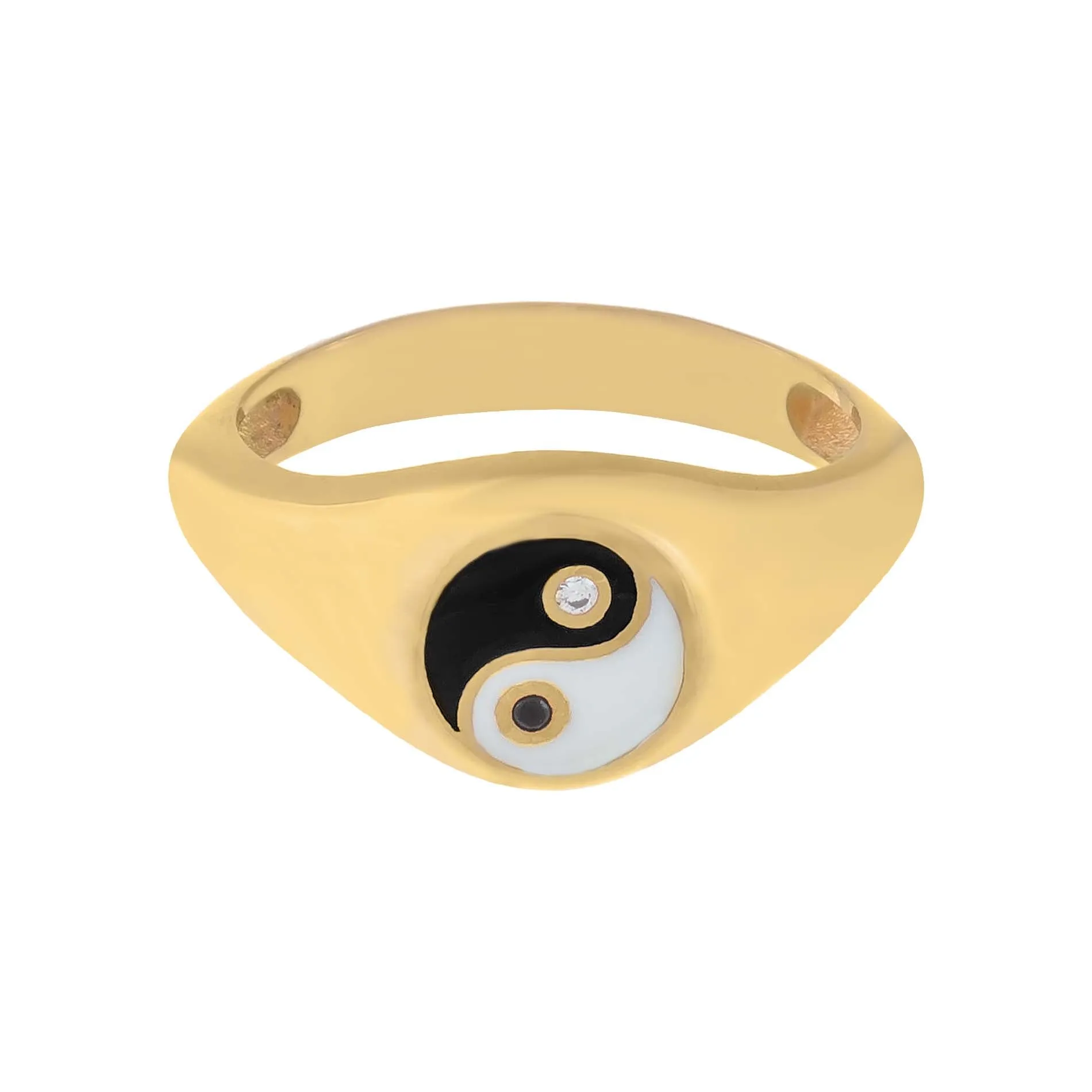 Enamel Yin & Yang Ring