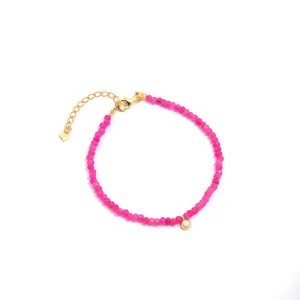Enchanting Dragon Fruit Hued Opal Beads  Bracelet
