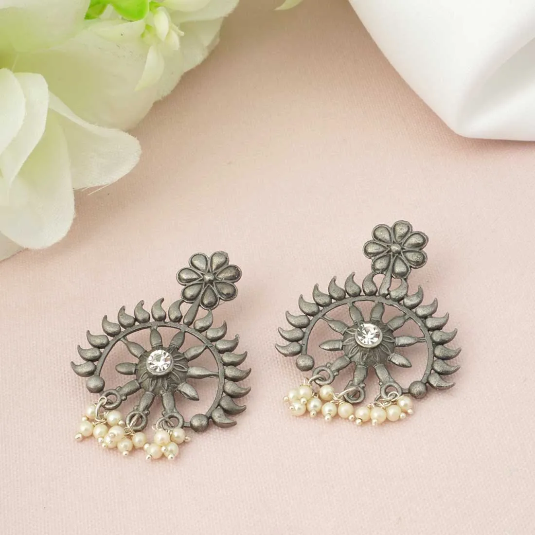Ethnic Floral Sun Earrings