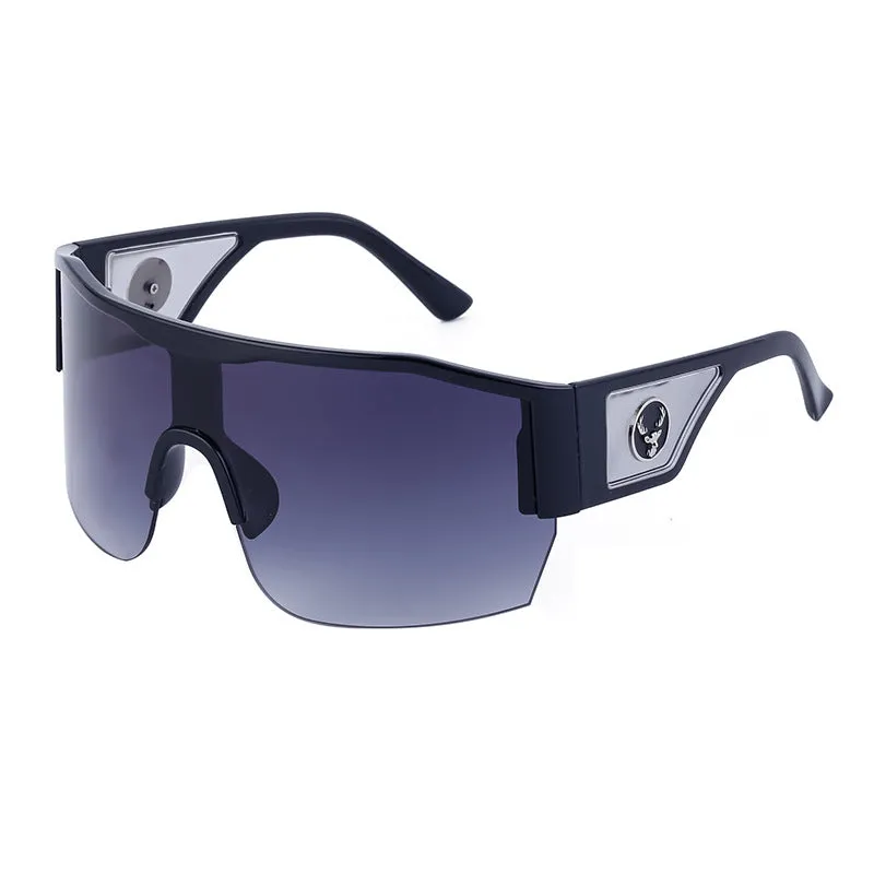 European And American-StyleY2KMillennium Integrated Semi-Rimless Sunglasses Female Stylish Large Frame Sports Windproof Sunglasses Cross-Border Wholesale2023