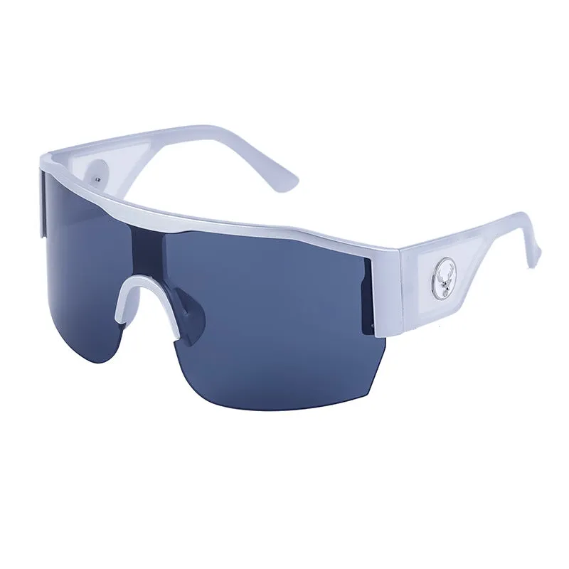 European And American-StyleY2KMillennium Integrated Semi-Rimless Sunglasses Female Stylish Large Frame Sports Windproof Sunglasses Cross-Border Wholesale2023