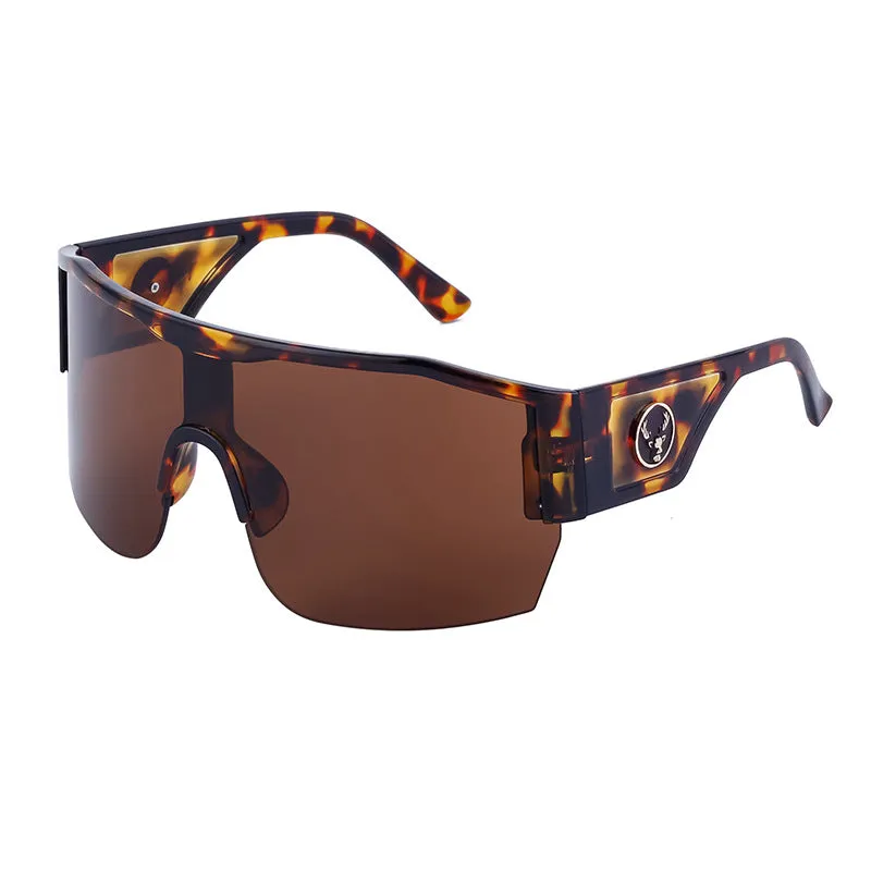 European And American-StyleY2KMillennium Integrated Semi-Rimless Sunglasses Female Stylish Large Frame Sports Windproof Sunglasses Cross-Border Wholesale2023