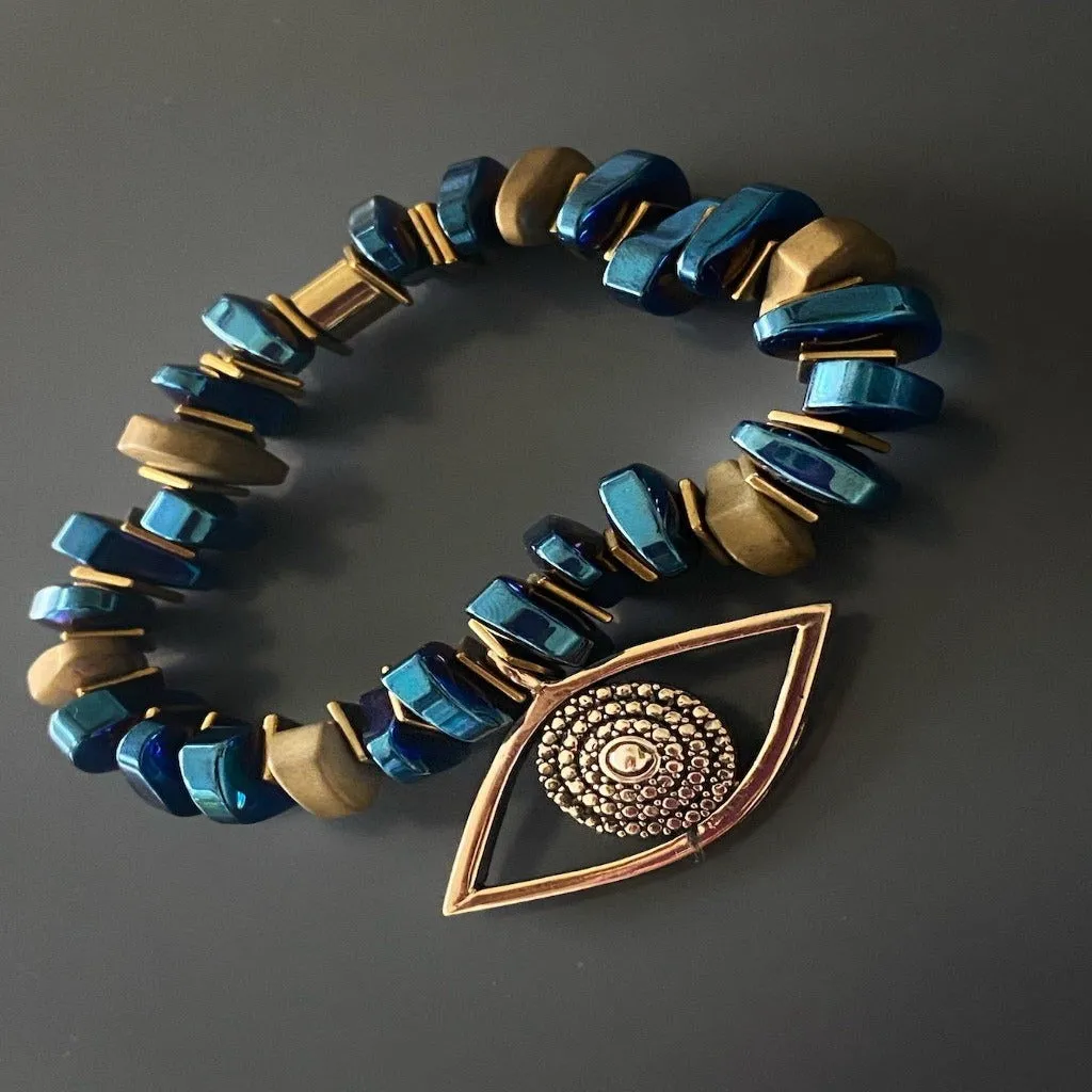 Evil Eye Protector Blue Beaded Bracelet