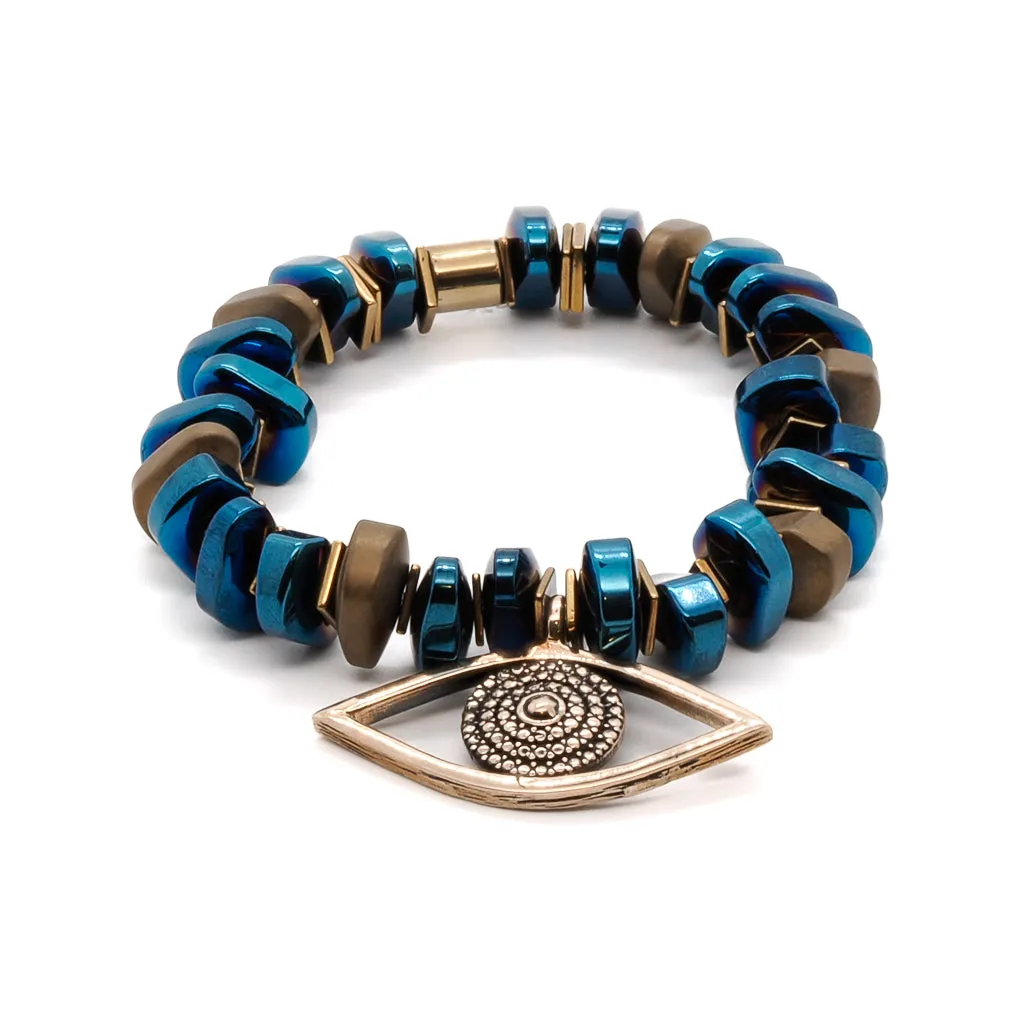Evil Eye Protector Blue Beaded Bracelet