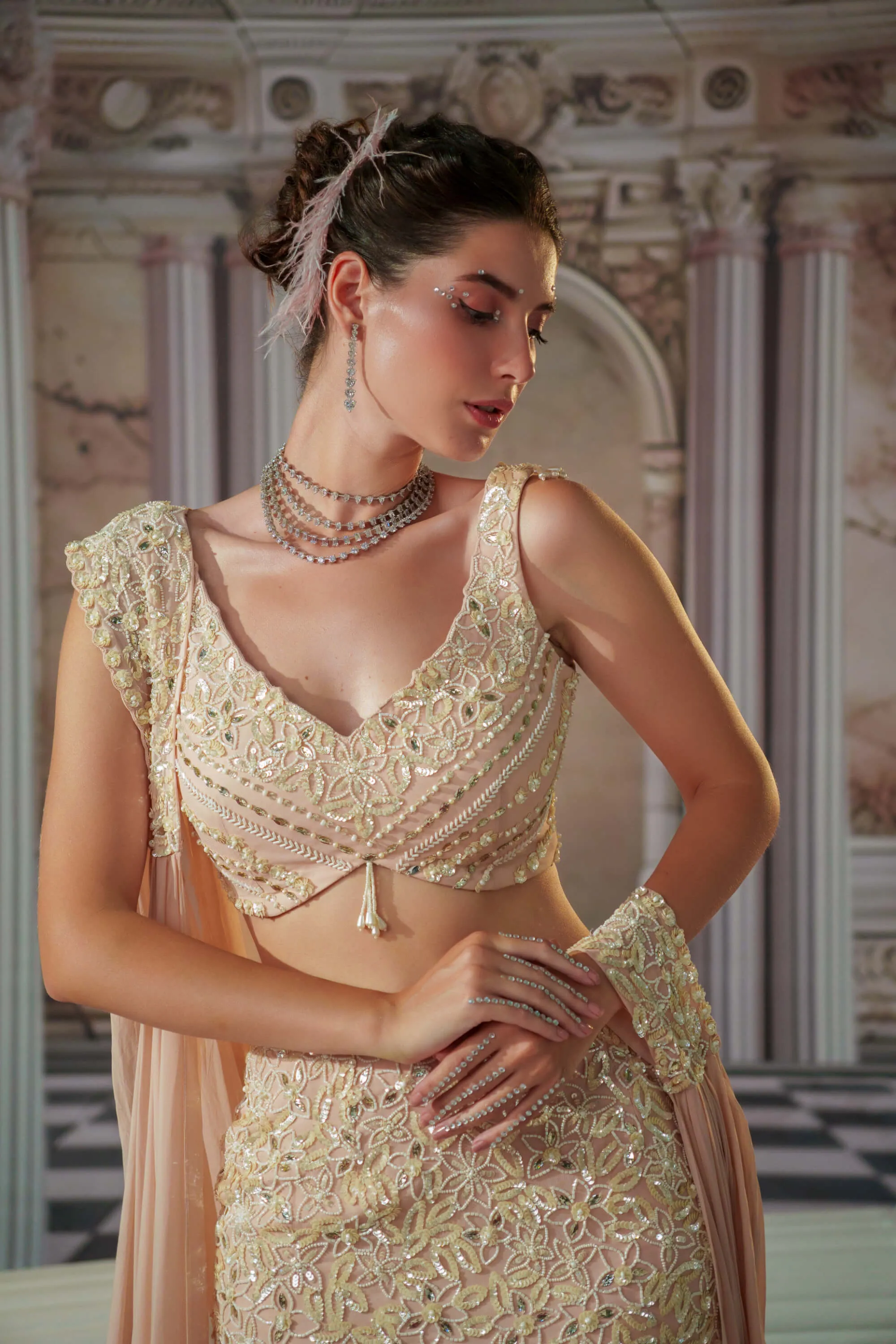 Exquisite rose pink lehenga set