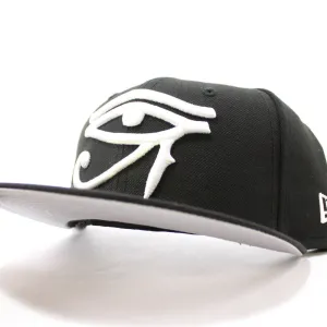 Eye of Horus New Era 59Fifty Fitted Hats (Black White Gray Under Brim)