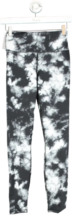 Fabletics Black & White Tie-Dye Powerhold Leggings XS