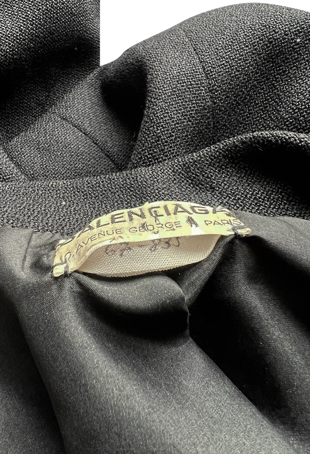 Fall 1959 Cristobal Balenciaga Haute Couture Black Jacket w Incredible Beaded Buttons
