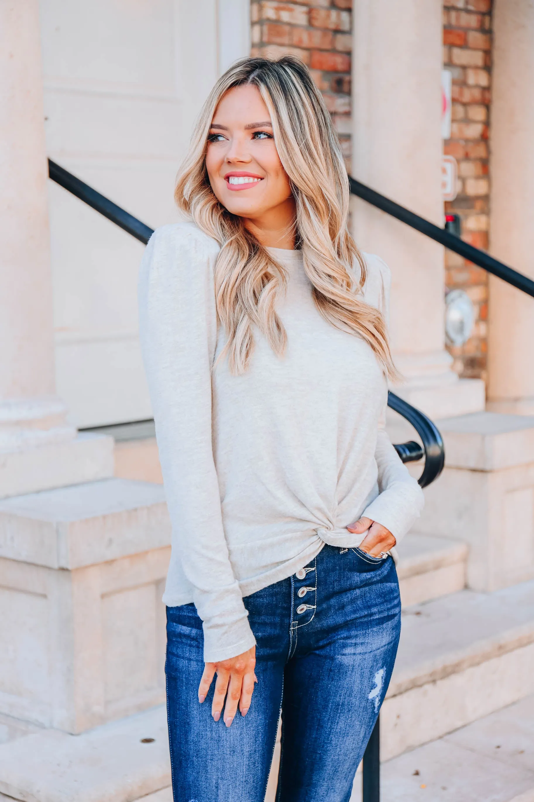 Fashion Flashback Top- Oatmeal