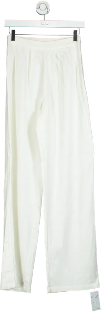 Fashion Nova White Wide-Leg Trousers XS