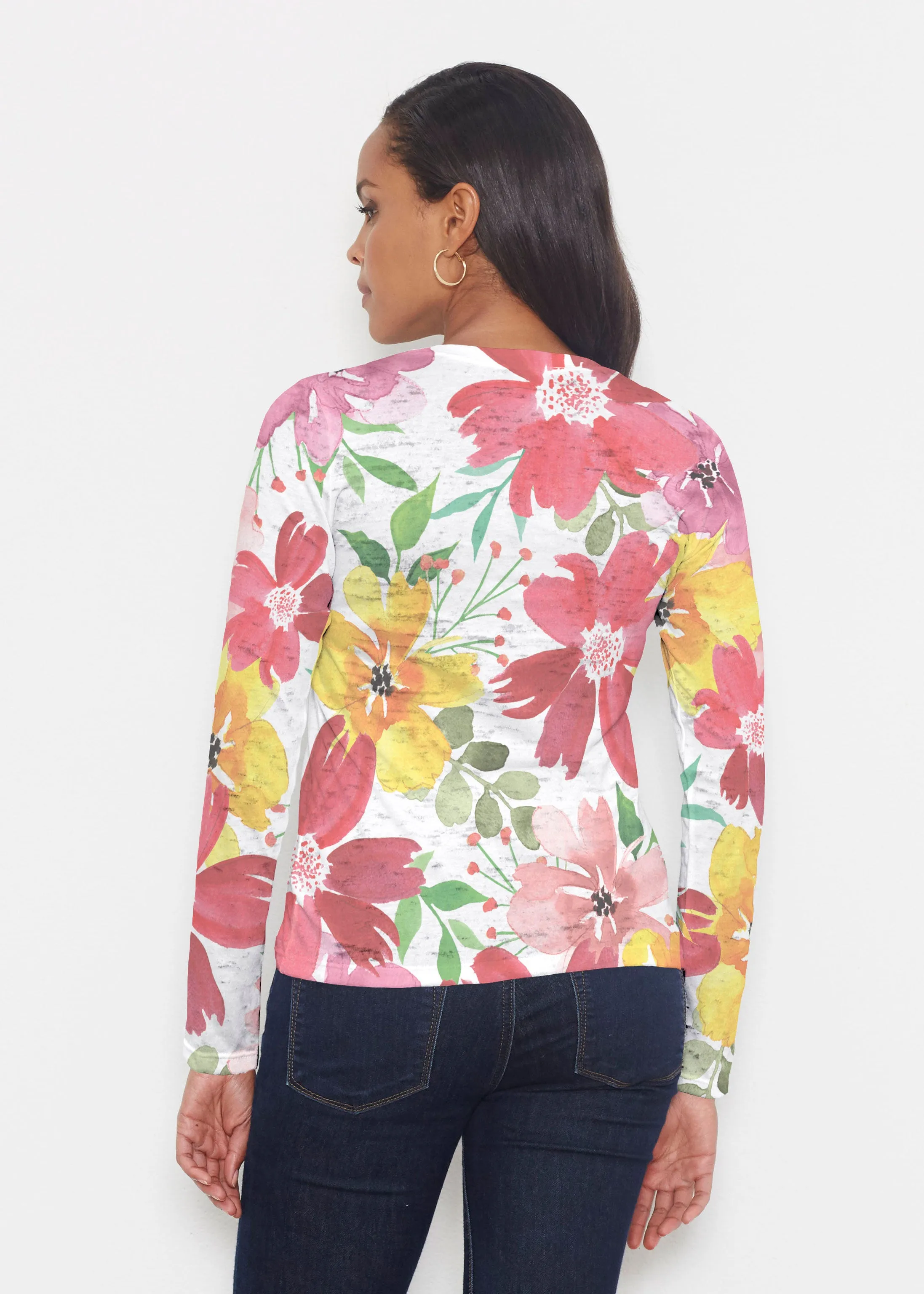 Festive Bloom (8154) ~ Signature Long Sleeve Crew Shirt