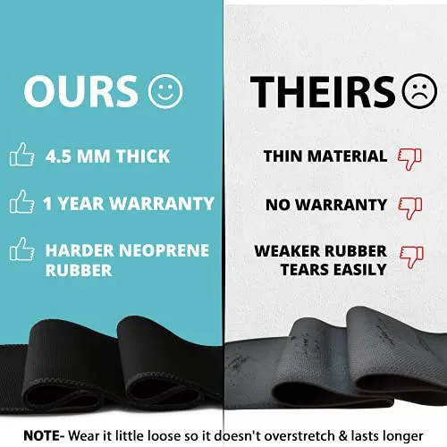 Fit Mammal Sweat Slim Belt for Men and Women - 1 Year Warranty - Waist Trainer Abs Sauna Belt - New and Improved Black