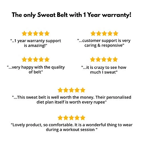 Fit Mammal Sweat Slim Belt for Men and Women - 1 Year Warranty - Waist Trainer Abs Sauna Belt - New and Improved Black