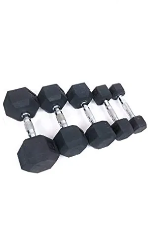 FITNACE Hex Dumbbells 7.5kg X 2 Rubber Coated Hexa Dumbbell 7.5kg Caste Iron, Anti Slip Grip, Hexagonal Dumbbells for Home Gym Professional Strength Training and Weight Lifting & Workout Set