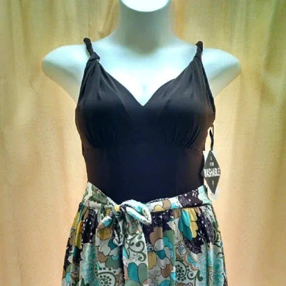 Floral boho retro print dress BNWT