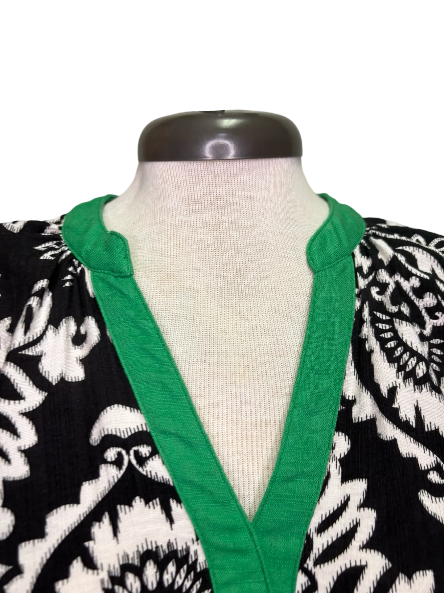 Floral Green Accented Top