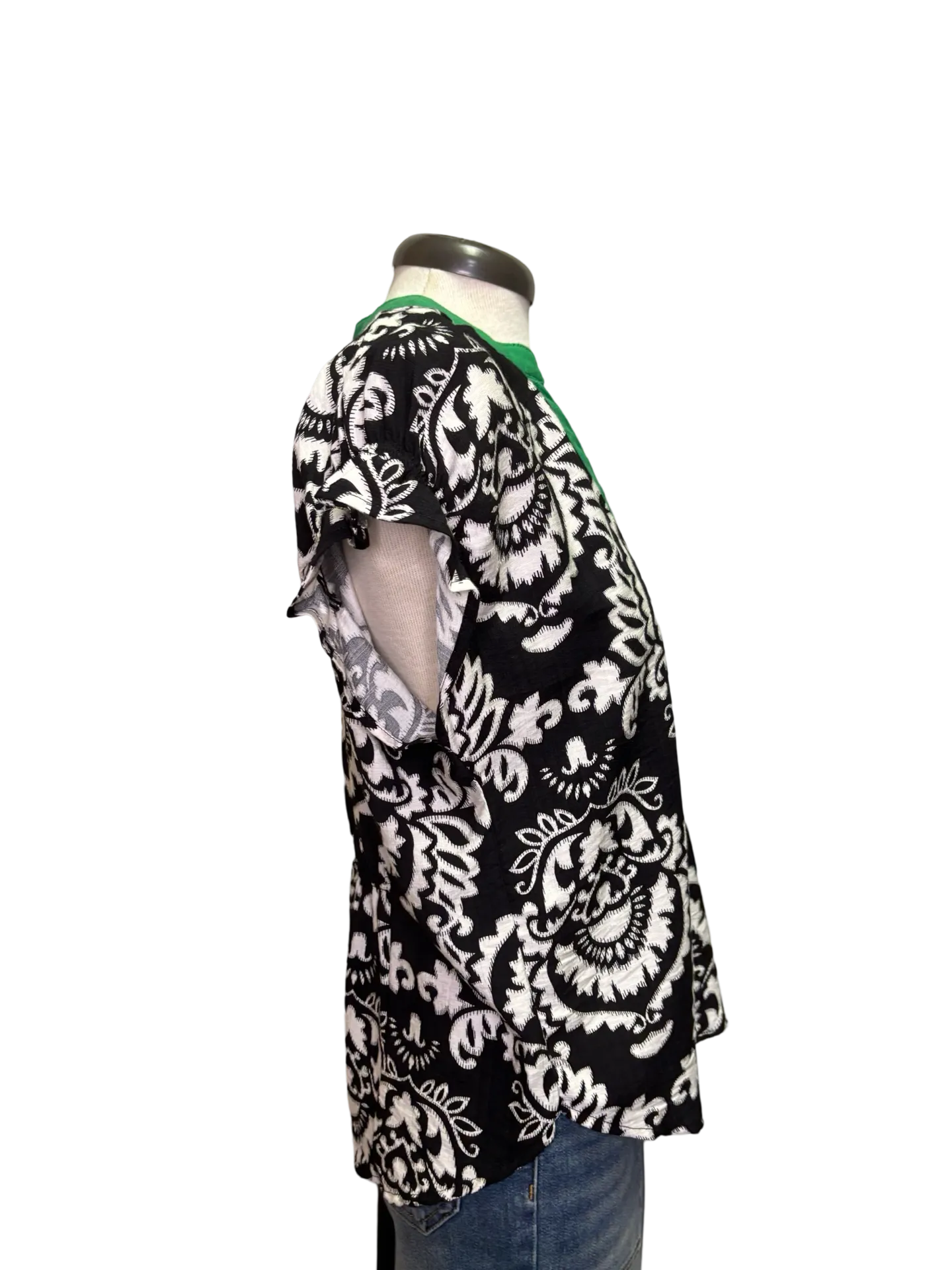 Floral Green Accented Top