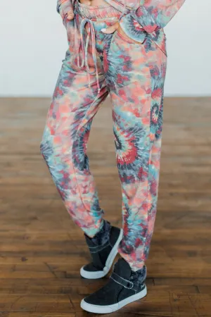 Follow The Sun Tie Dye Joggers- Multi-Color
