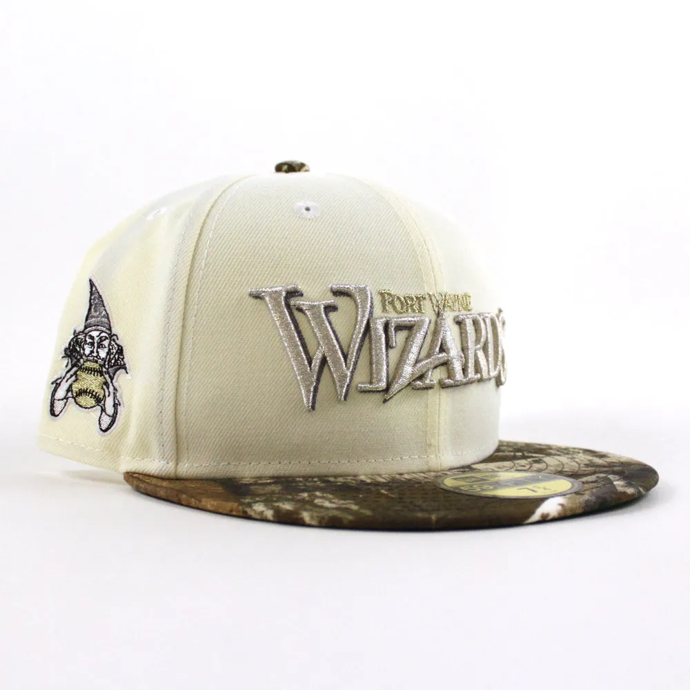 Fort Wayne Wizards New Era 59Fifty Fitted Hat (Chrome White Real Tree Camo Green Under Brim)