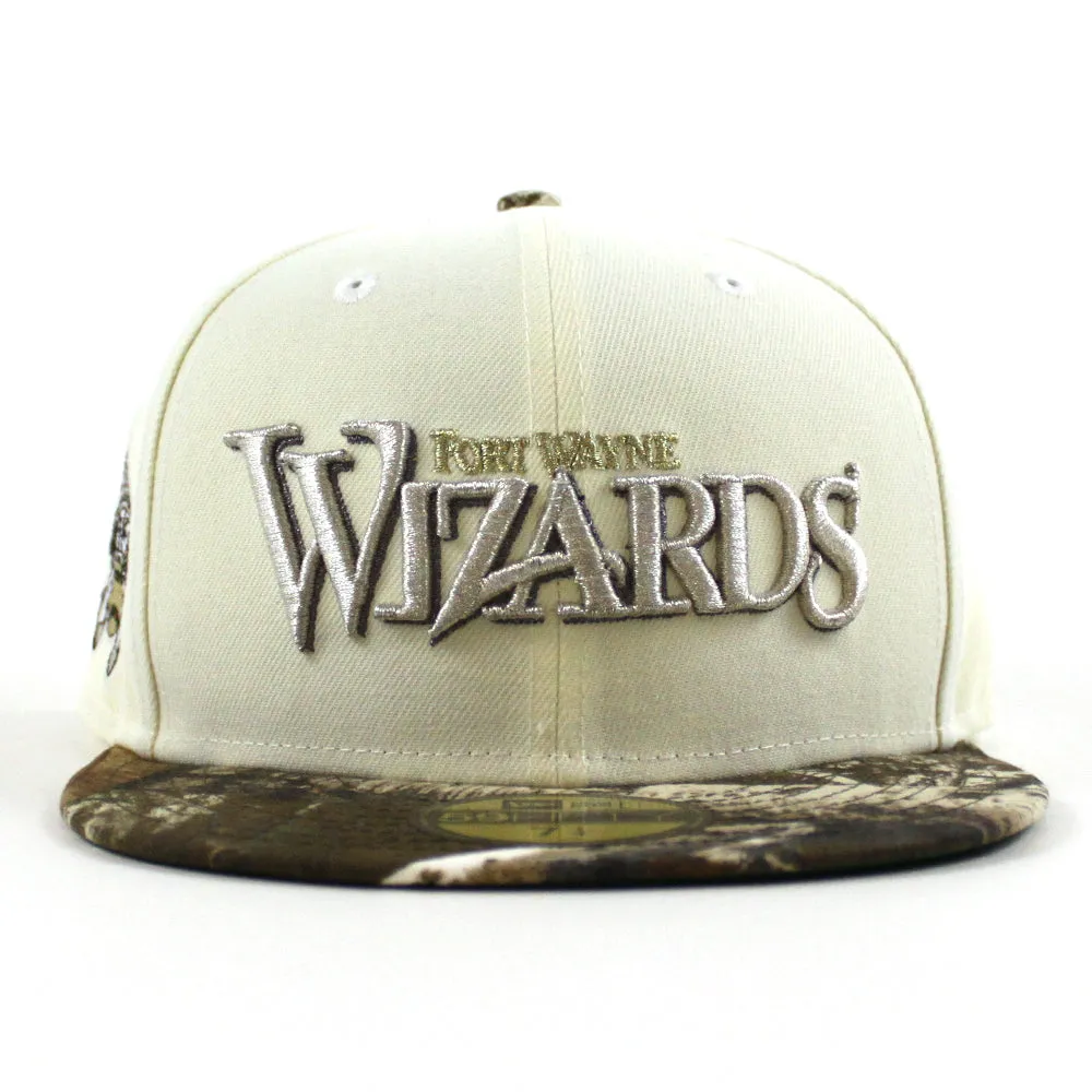 Fort Wayne Wizards New Era 59Fifty Fitted Hat (Chrome White Real Tree Camo Green Under Brim)