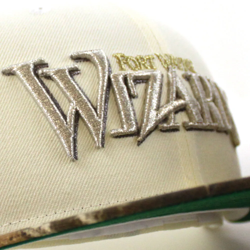 Fort Wayne Wizards New Era 59Fifty Fitted Hat (Chrome White Real Tree Camo Green Under Brim)