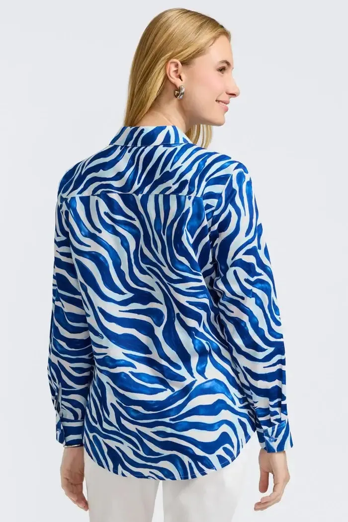 Foxcroft Zoey Tonal Zebra Shirt