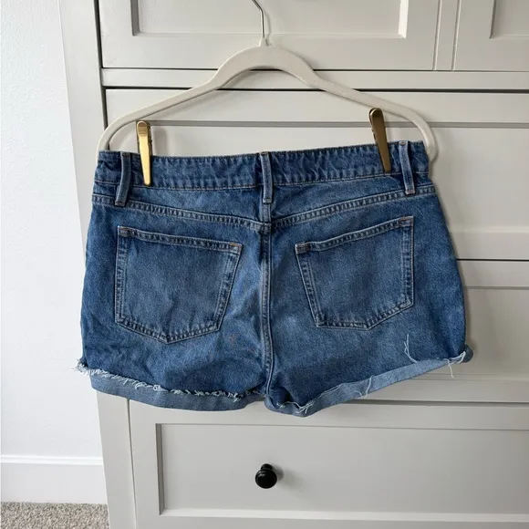 Frame Le Grand Garcon Mid Rise Denim Shorts, Blue, Women’s 28
