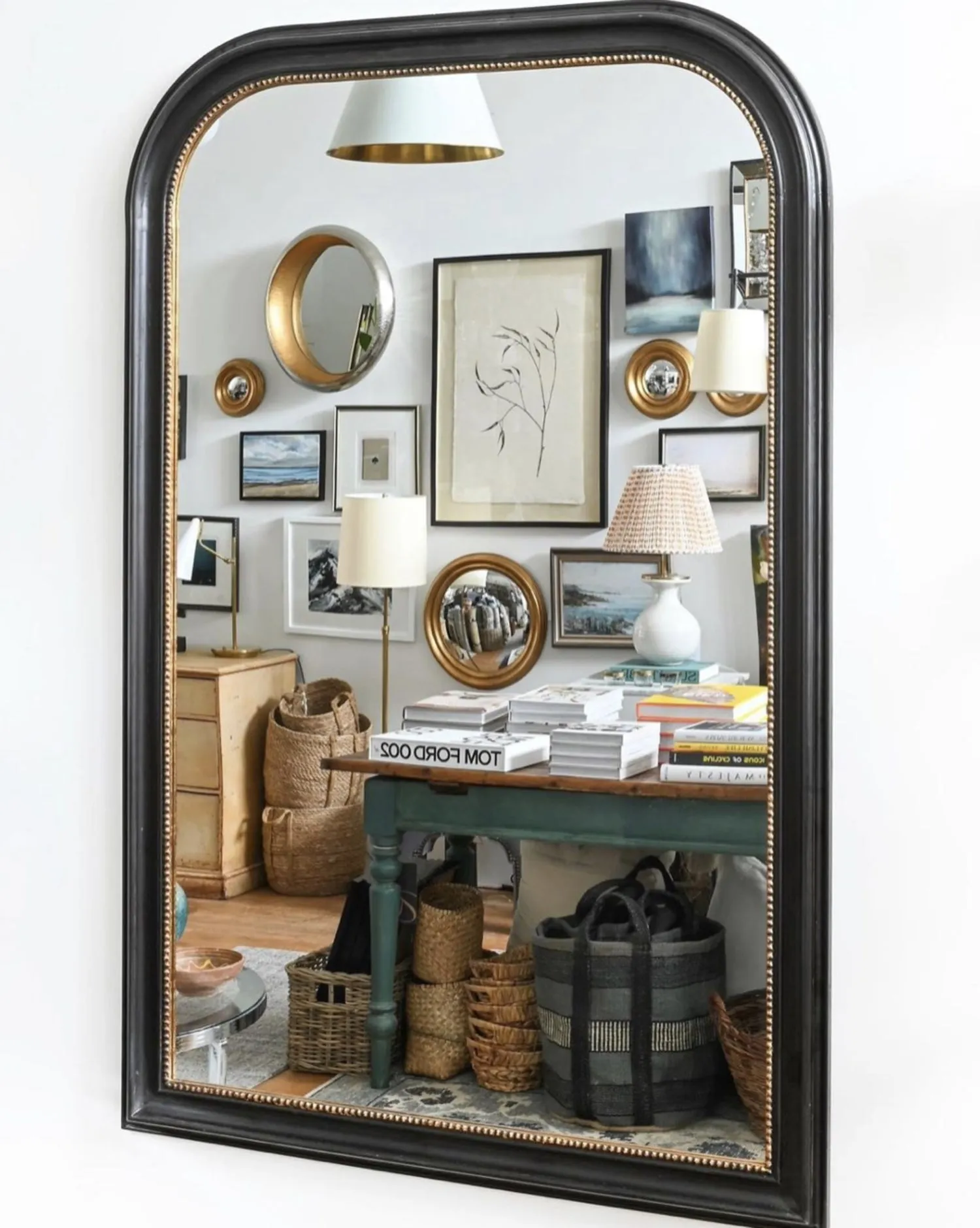 French Louis Philippe Grand Napoleon Mirror in Black