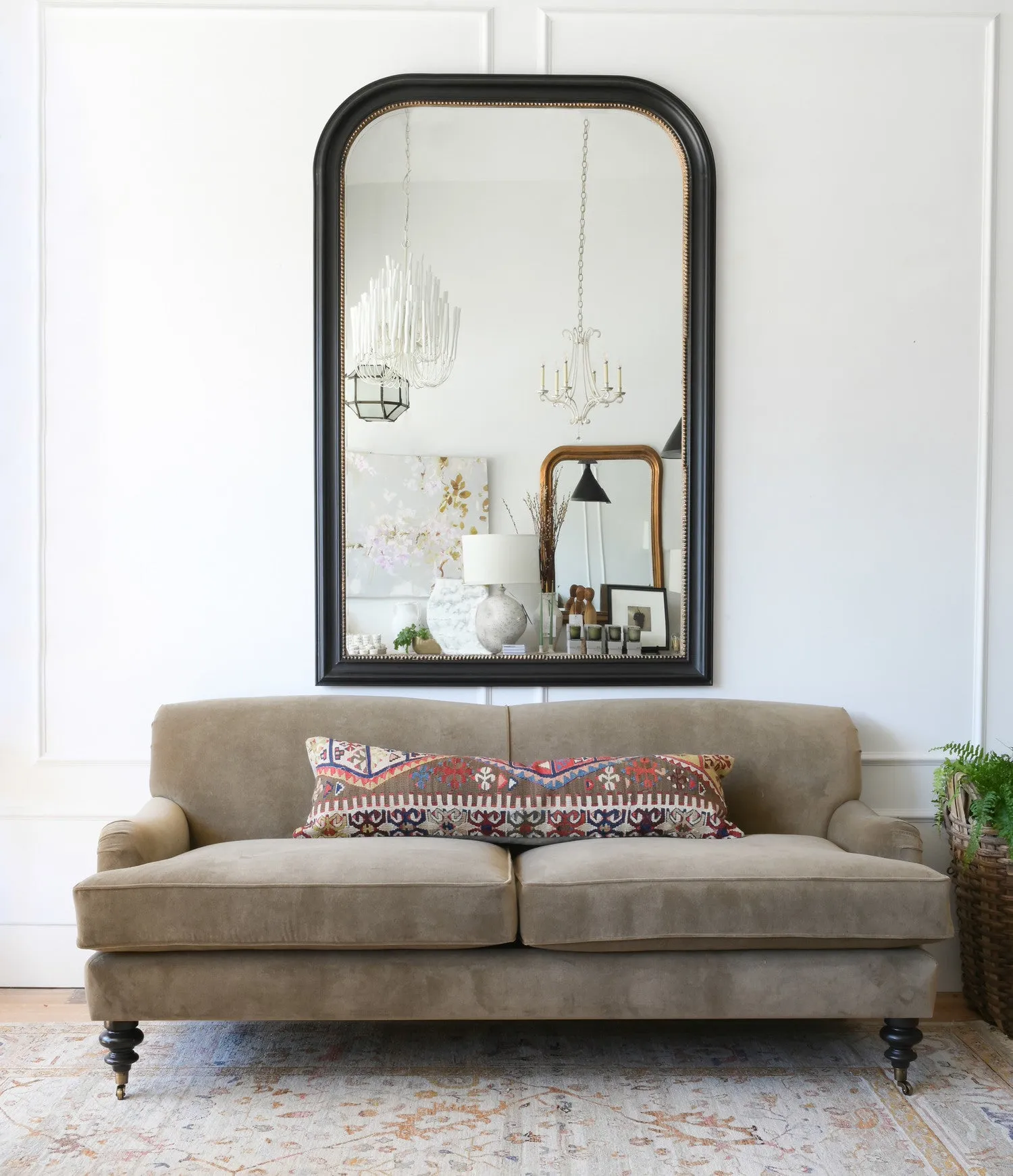 French Louis Philippe Grand Napoleon Mirror in Black