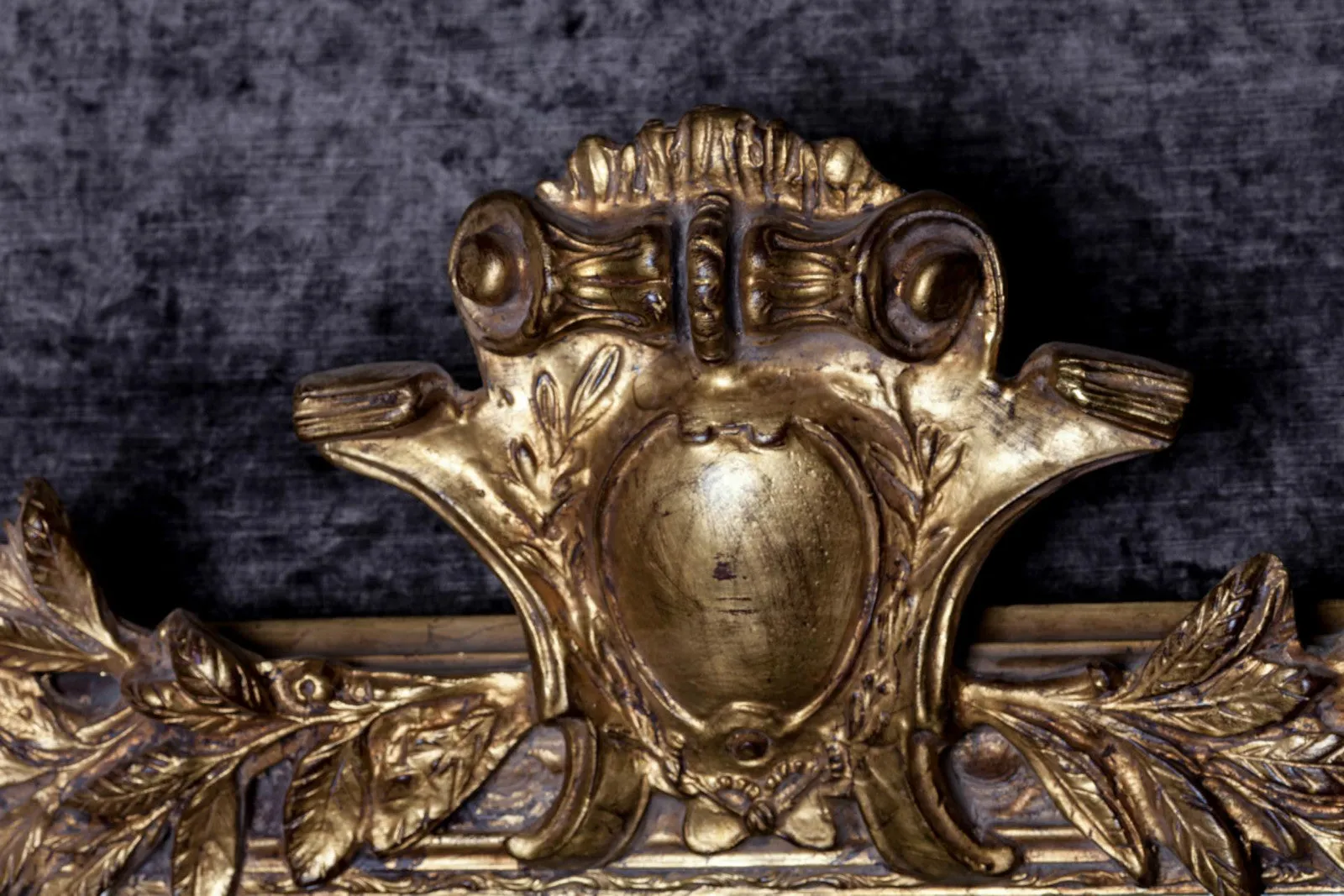 French Philippe Hand-Carved Beveled Mirror in Hand Gilt Frame