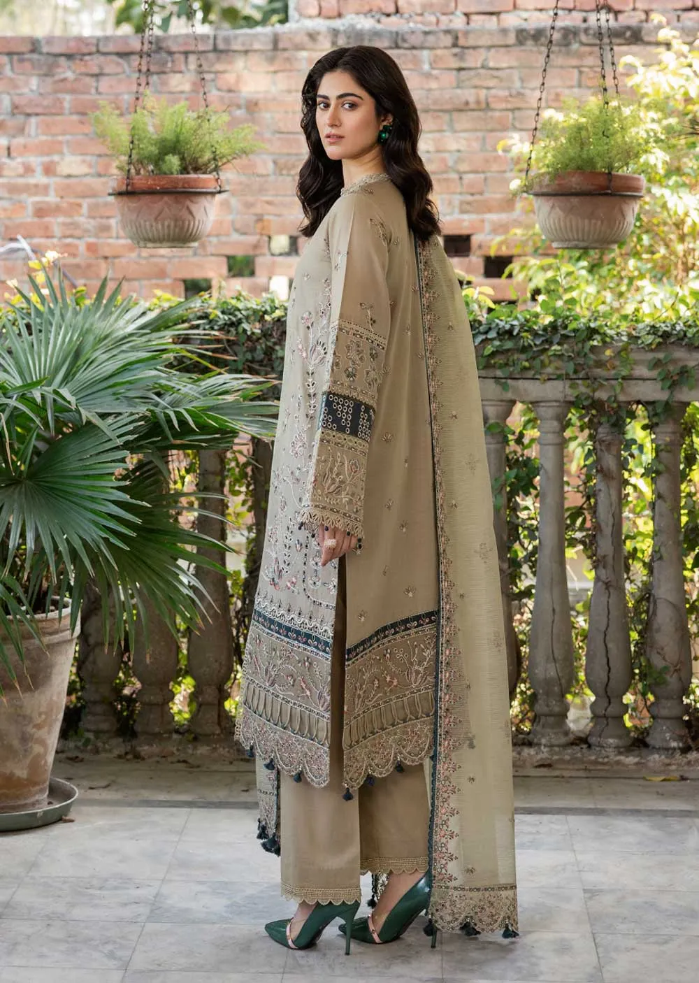 FSH-05 - Whimsical Sage - Unstitched -  Bahaar Embroidered Lawn Suit 2024