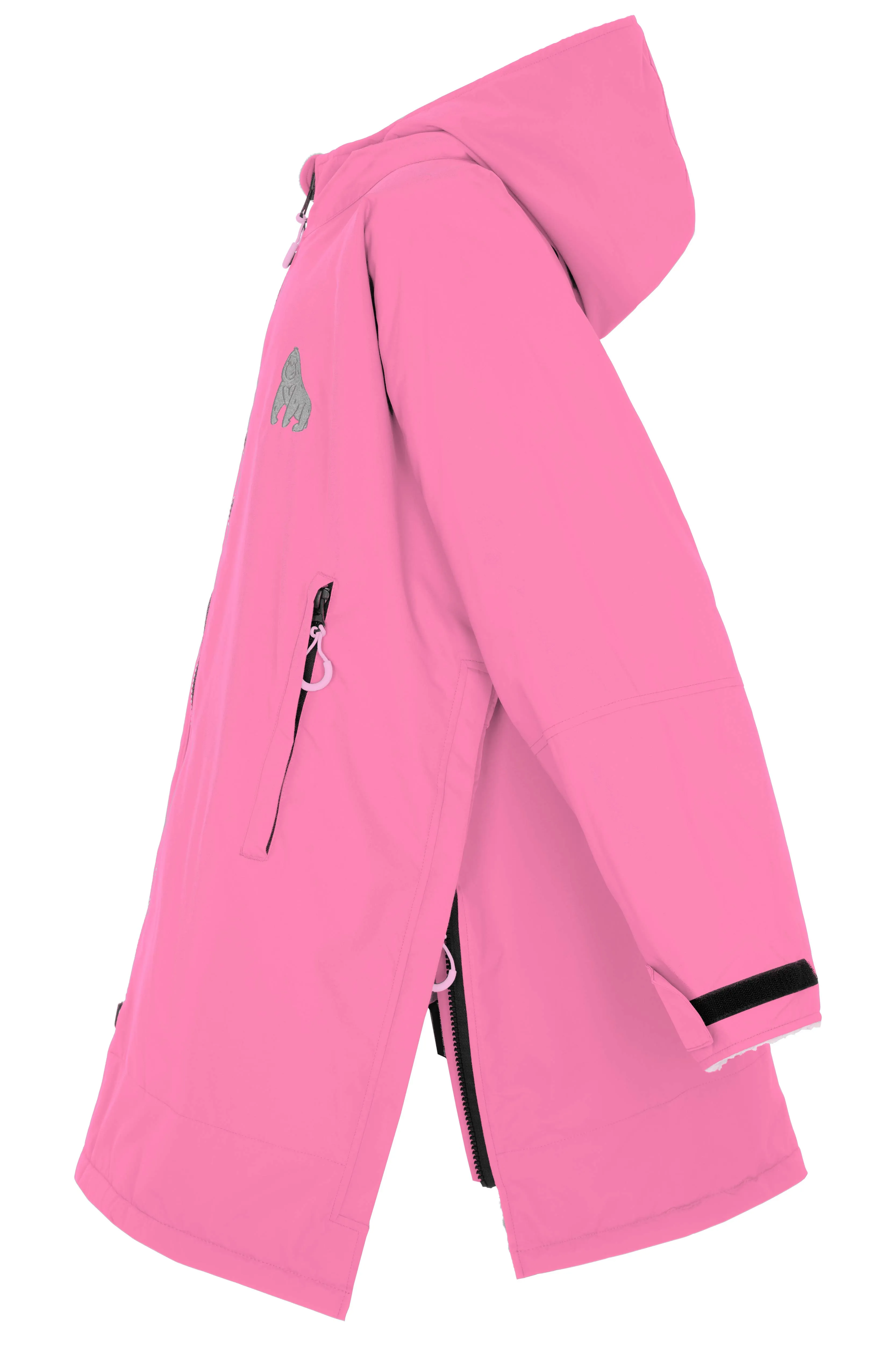 Full Zip ECO Waterproof Dry Changing Robe - Kids - Pink  (age 1 to 12)