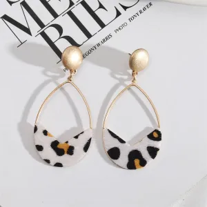 Gabardine & 18K Gold-Plated Leopard Pear Drop Earrings