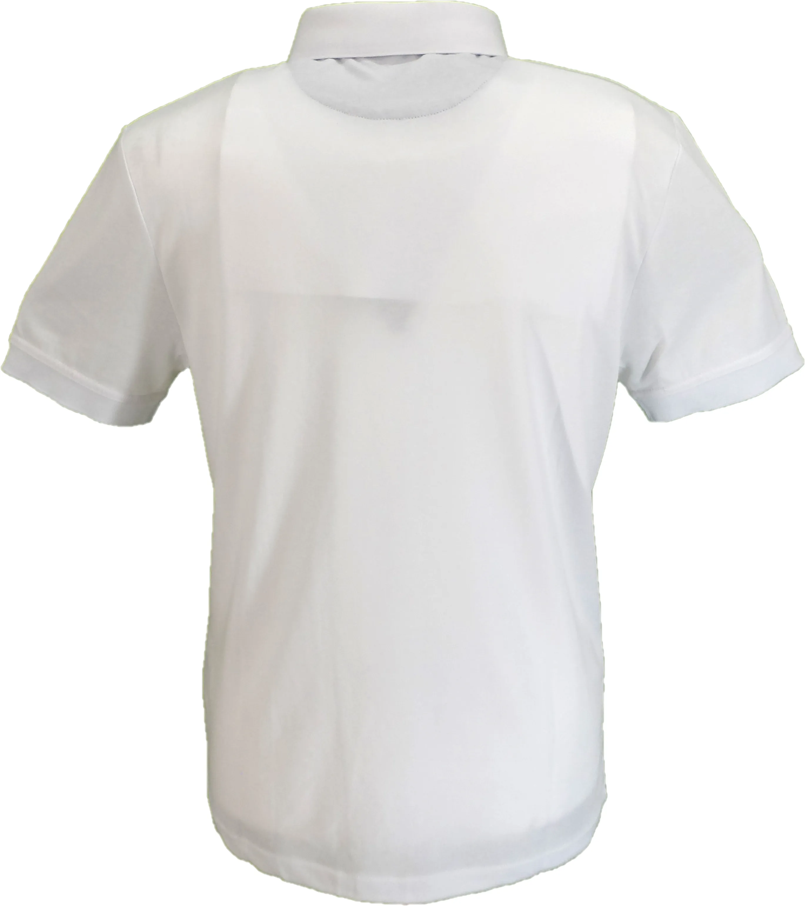 Gabicci Mens White Racing Polo Retro Mod Polo Shirt