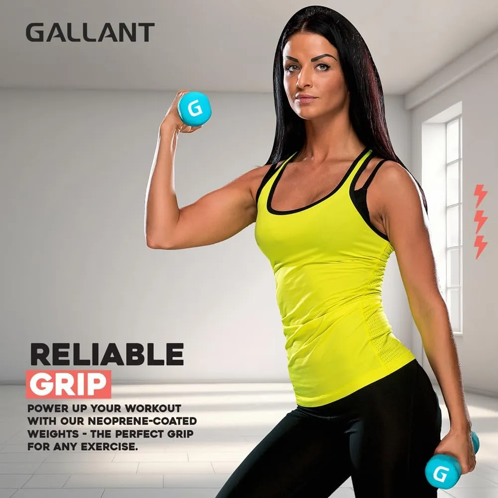 Gallant Hand Weights Dumbbell Set with Rack - 1KG, 1.5KG, 2.5KG Pair - Weight Set with Rack