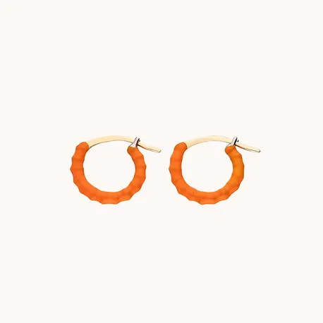 GAYA Joaillerie Orange Enamel Hoops Pair