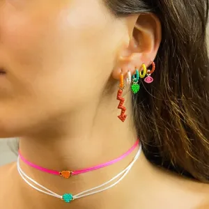 GAYA Joaillerie Orange Enamel Hoops Pair