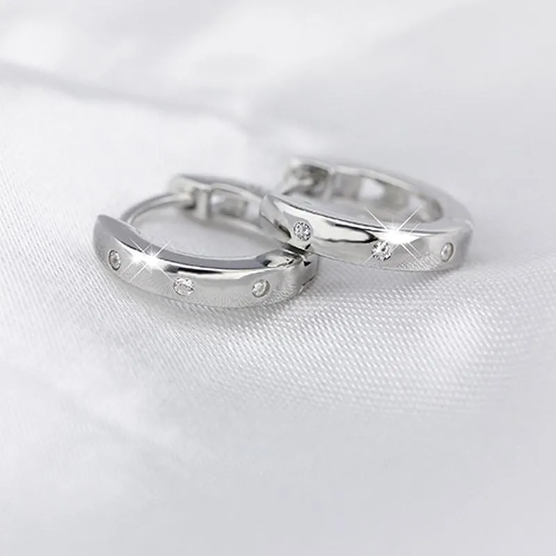 Genuine 925 Sterling Silver Jewelry Elegant Accessories Women Fashion Lady Silver Stud Earrings Buy A Gift