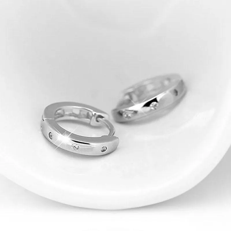 Genuine 925 Sterling Silver Jewelry Elegant Accessories Women Fashion Lady Silver Stud Earrings Buy A Gift