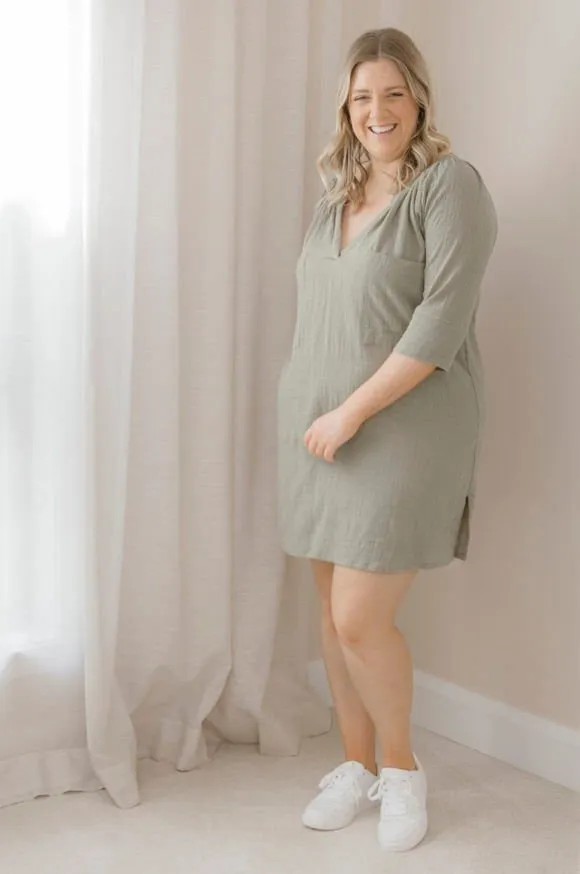 Giselle Tunic Top - Khaki