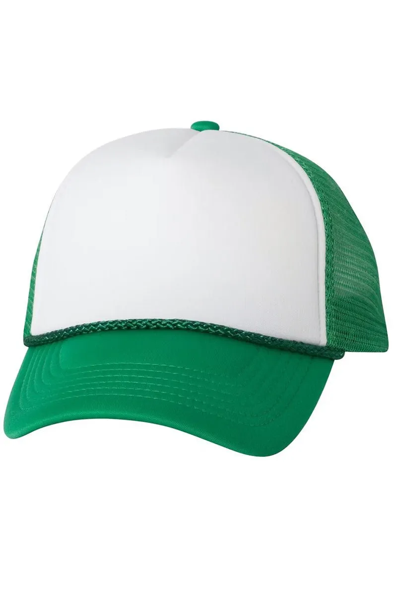 Glitzy Mardi Gras Bow Foam Mesh Back Trucker Cap