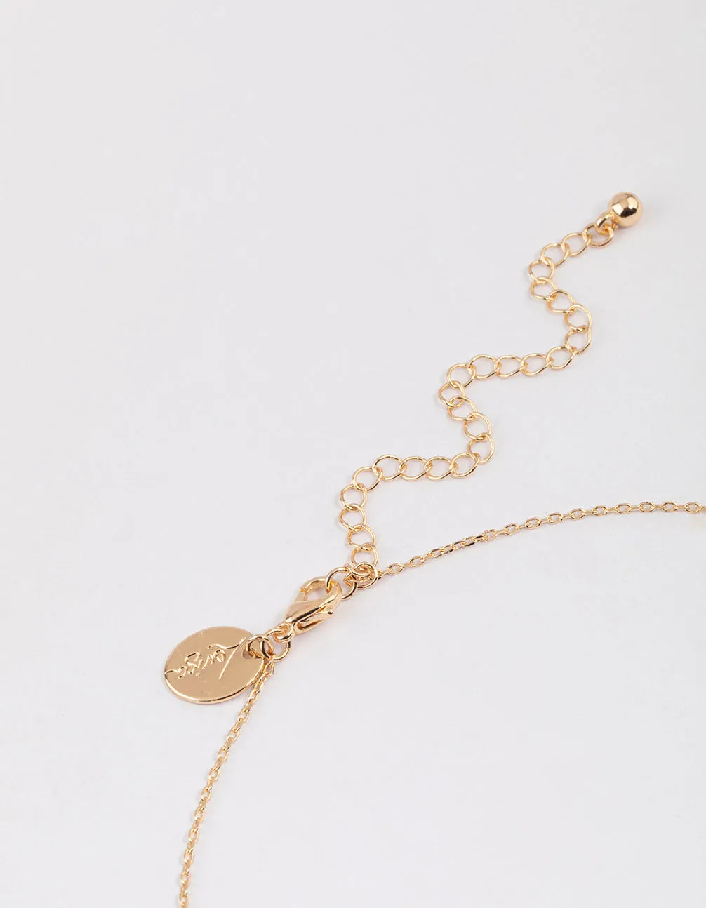 Gold Diamante Droplet Necklace & Polishing Set