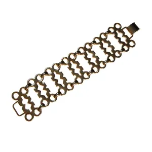 Gold Geometric Wide Link Panel Bracelet by Sperry
