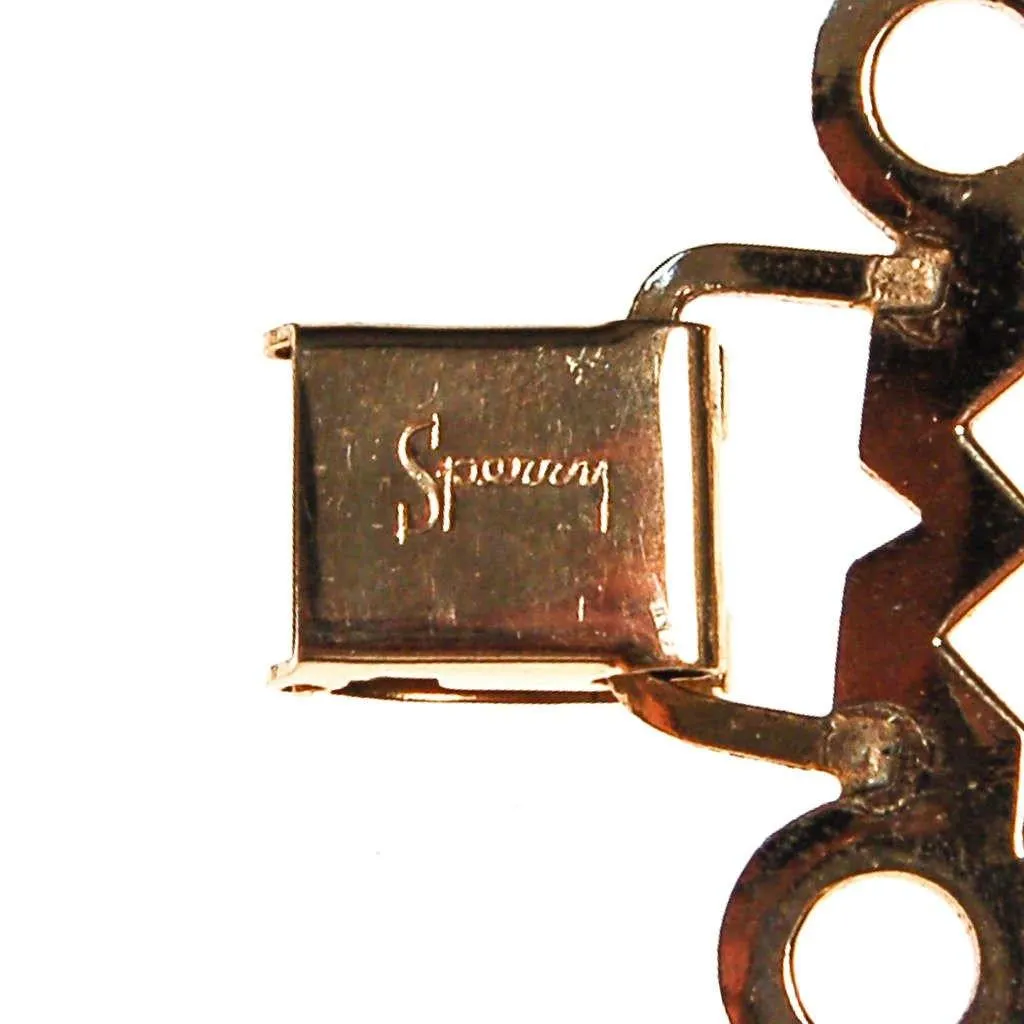 Gold Geometric Wide Link Panel Bracelet by Sperry