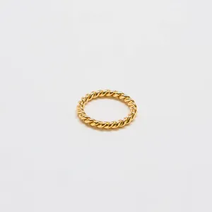 Gold Medium Rope Twist Stacking Ring