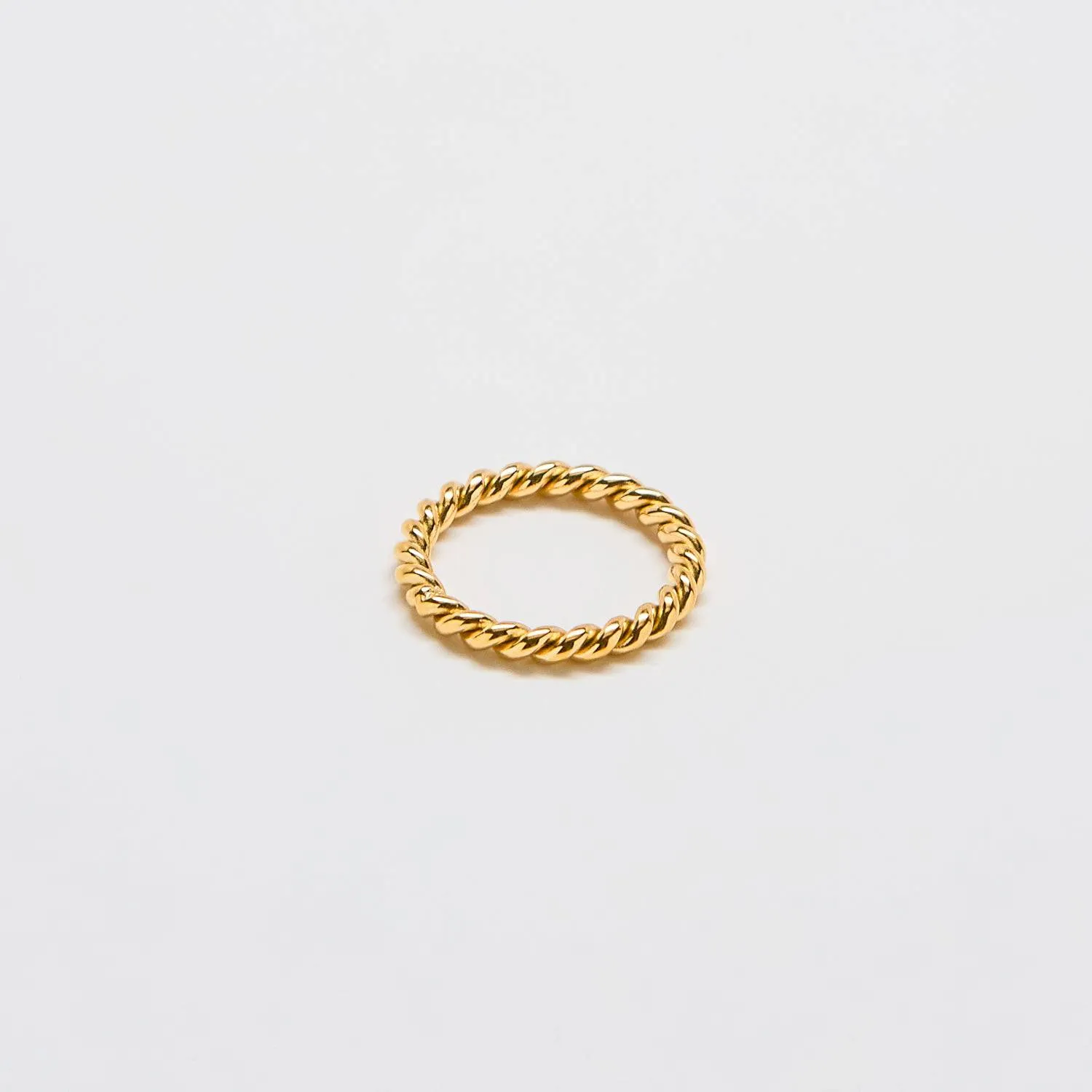 Gold Medium Rope Twist Stacking Ring