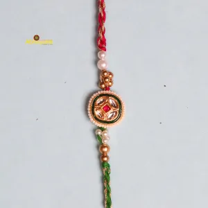 Gold Toned & Beaded Exquisite Premium Rakhi USA