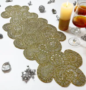Golden Orion Beaded Table Runner