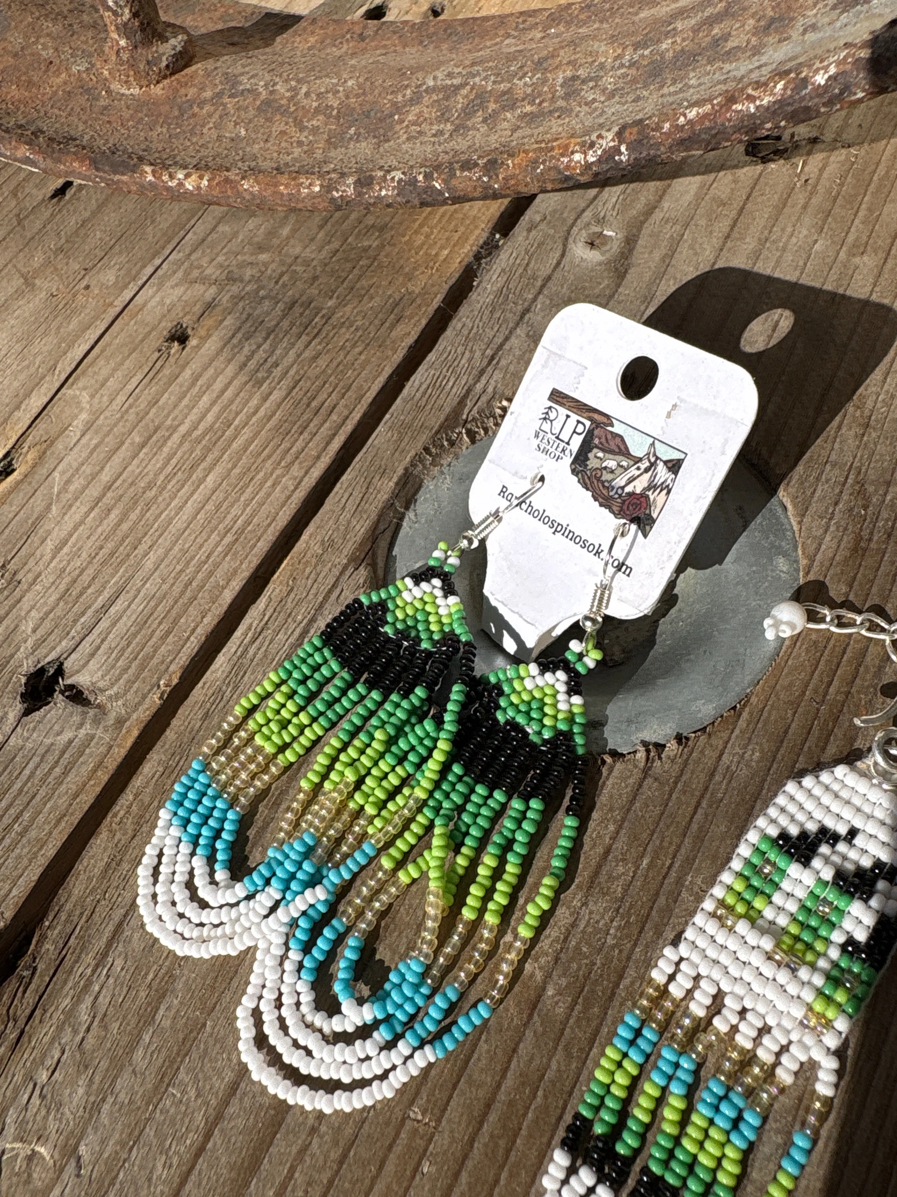 Green Bear Paw Necklace   Earrings   SET