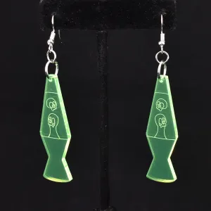 Green Lava Lamp Earrings
